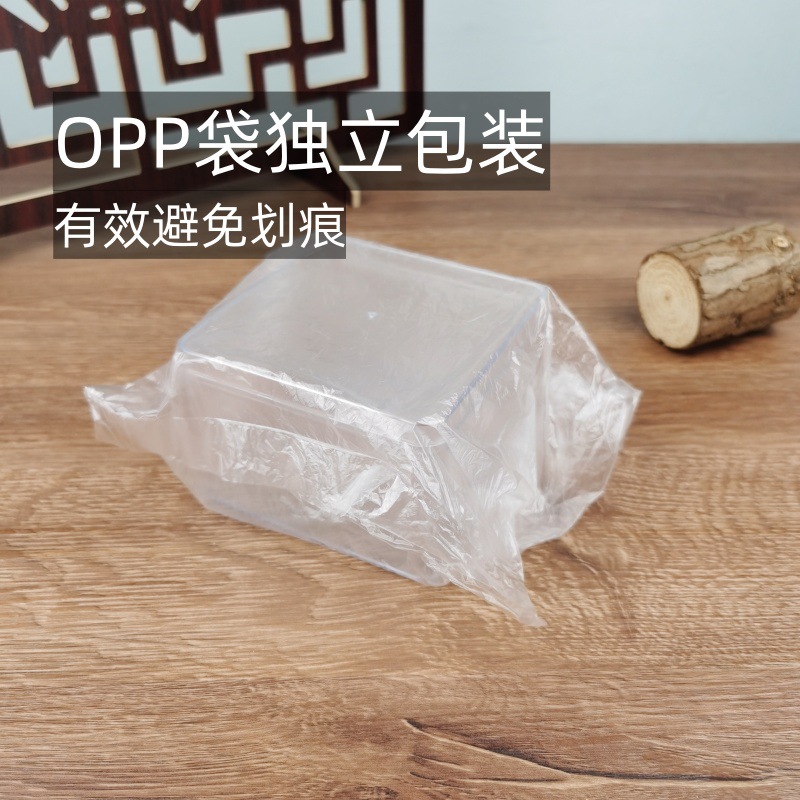 Caja de tiramisú PS embalaje caja dura con tapa 450ml almacenamiento cuadrado transparente galleta mousse caja de la torta