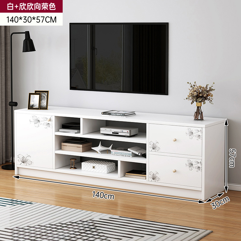 [높이 및 누락 모델] 140CM 화이트 + 번영하는 컬러, 문 1개, 서랍 2개 - 조립