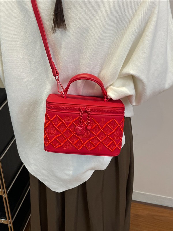 Bolso de mujer venta caliente nuevo diamante bordado bolso portátil bolso de maquillaje de textura alta moda ligera bolso de lujo