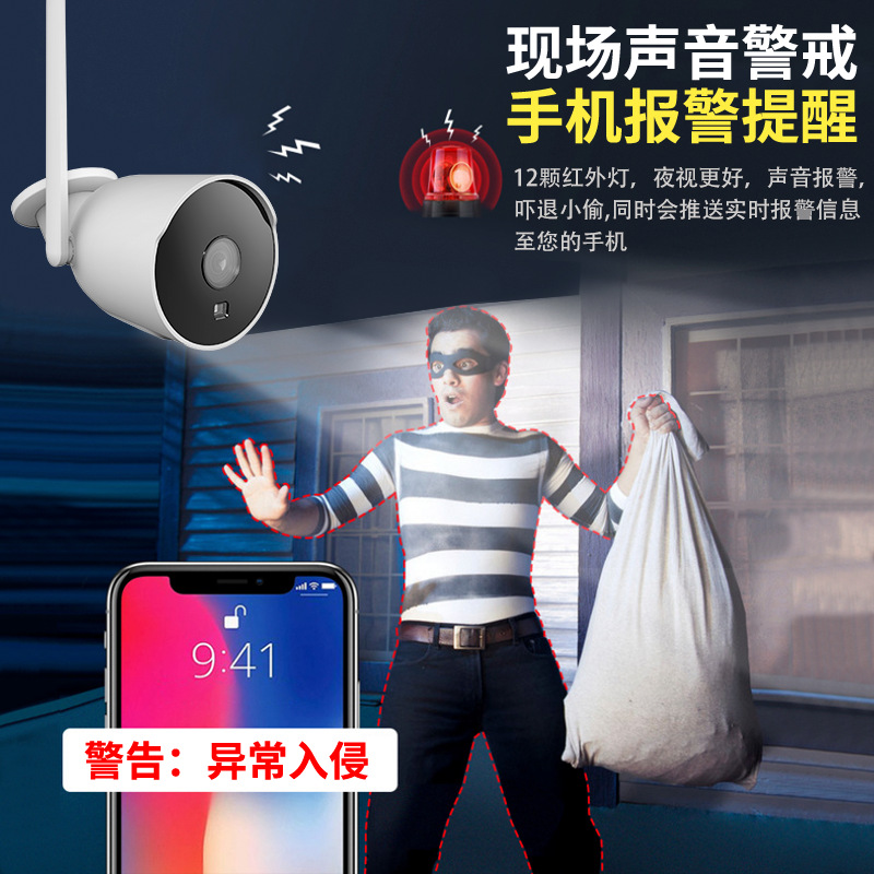 Smart TUYA graffiti wifi monitor HD hogar vista nocturna al aire libre a prueba de agua teléfono celular cámara remota pistola