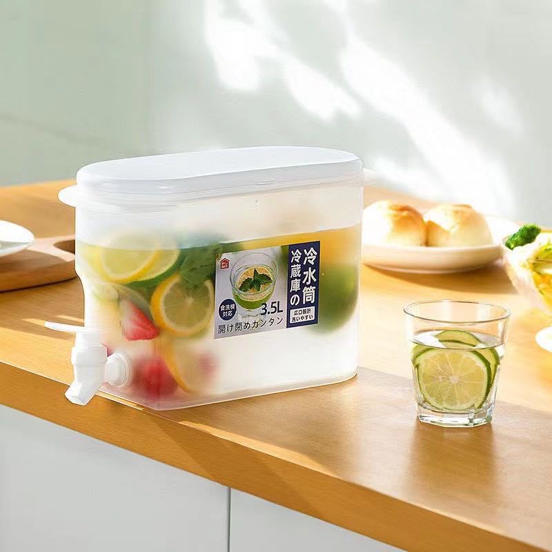 Cold Water Pitcher with Spigot, Refrigerator Fruit Beverage Bucket, Tea Cold Drink Pitcher, Cold Water Container, Cola Box, Cold Brew