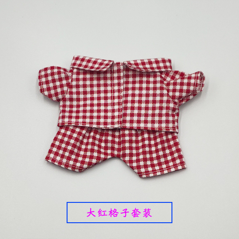 10cm20cm muñeca ropa camisa a cuadros pijamas traje 15cm muñeca de juguete muñeca de algodón ropa de la muñeca