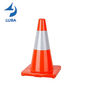 45cm Pvc Road Cone Reflective Cone Safety Warning Roadblock Plastic Ice Cream Cone Road Traffic Anti-Collision Facility Wholesale