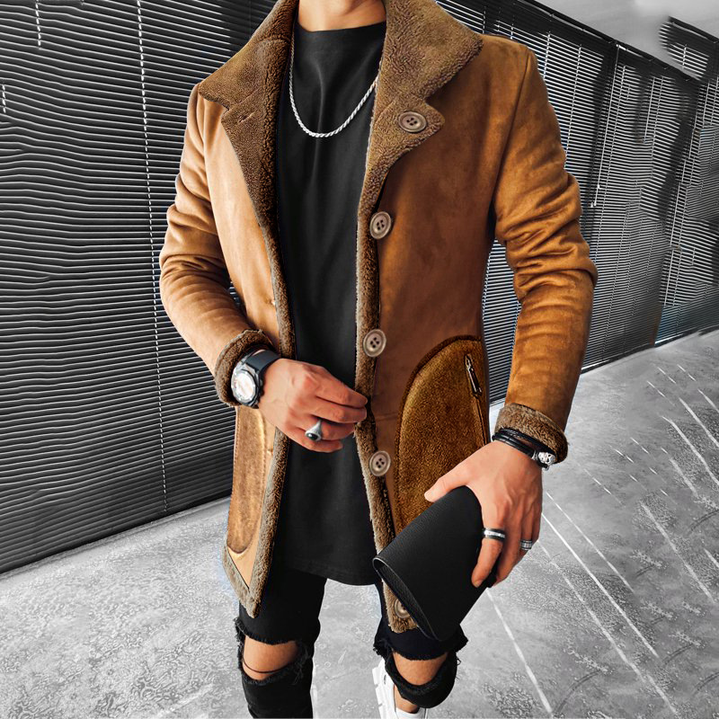 Cappotto da uomo in pelliccia Cappotto autunno inverno corto addensato con fodera in velluto Cappotto impermeabile da esterno_voghion.com