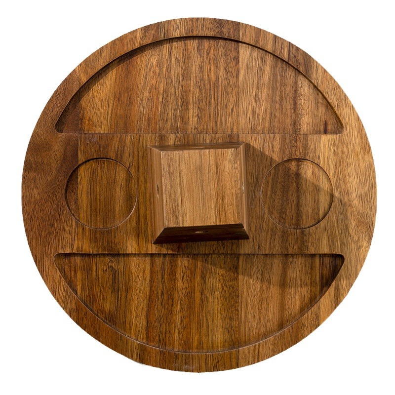 Junta de corte de madera con cuchillo y tenedor queso tablero multifuncional de doble cara con tablero de corte de verduras snack bandeja de té de la tarde