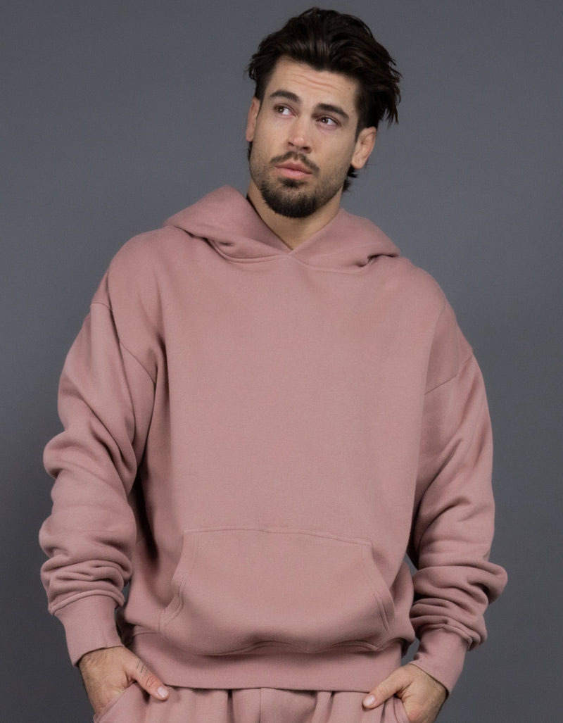 Nuova felpa con cappuccio nera da 400 g, per uomo e donna, con spalle cadenti, oversize, foderata in pile, spessa e calda, unisex, invernale_voghion.com