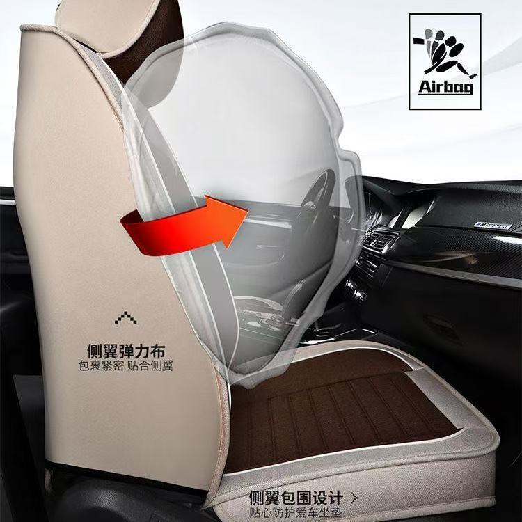 Cross-Border Linen Breathable Fabric Five-Seat Car Seat Cushion Fully Enclosed Four-Season Universal Car Special Seat Cover Seat Cover