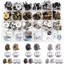 60套2尺寸3颜色金属磁铁扣套装磁吸子母扣盒装包包配件隐形磁纽扣