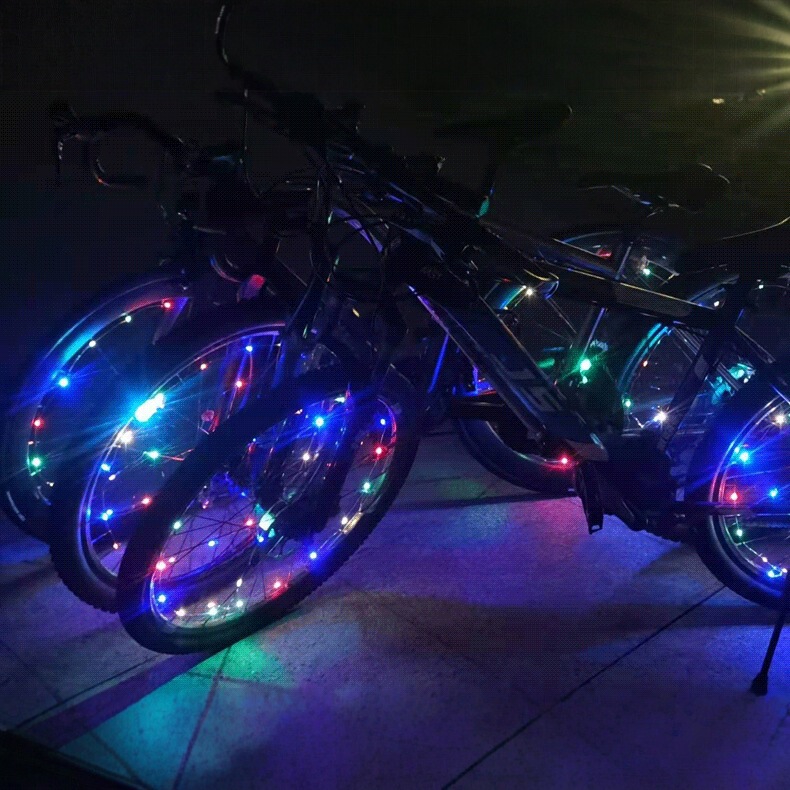 卸売自転車ホットウィールライトストリングライトブラザーズカラフルなワイヤーフロントライトマウンテンバイクカラフルなホイールライト|undefined