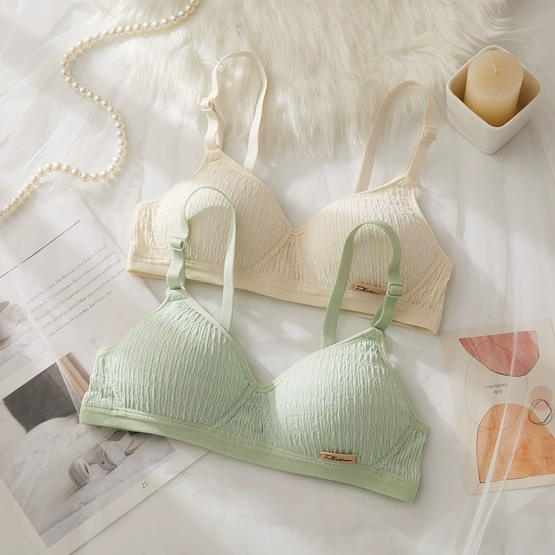 Underwear, wireless bra, cotton thin push up bra, for students