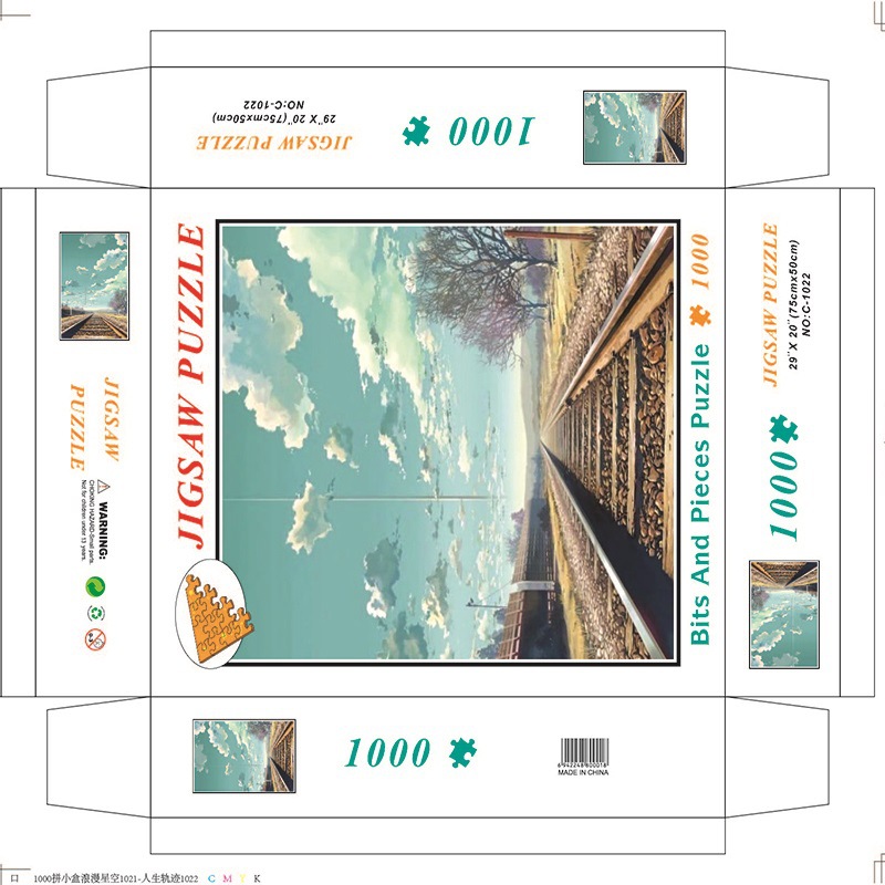 Rompecabezas para adultos 1000 piezas de papel dibujos animados paisaje alta dificultad cerebro quema juego juguetes educativos puesto en el mercado nocturno pequeños productos