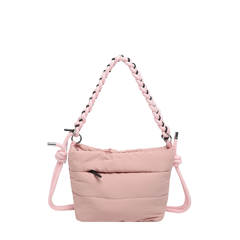 Bolso coreano nicho tejido hombro único bolso de brazo venta en caliente nueva sensación de alta calidad transfronteriza bolso de algodón ligero bolso de mochila