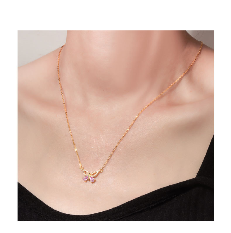 All Seasons Season Women's Gender 925 Sterling Silver Cable Chain Plating Butterfly Pendant Necklace