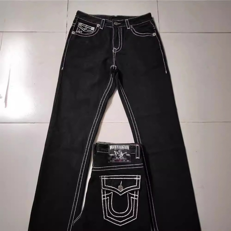 Cross-border E-commerce American High Street Fashion Brand Jeans White Thick Line Big Buddha Straight Casual Jeans Men Cross-border E-commerce American High Street Fashion Brand Jeans White Thick Line Big Buddha Straight Casual Jeans Men