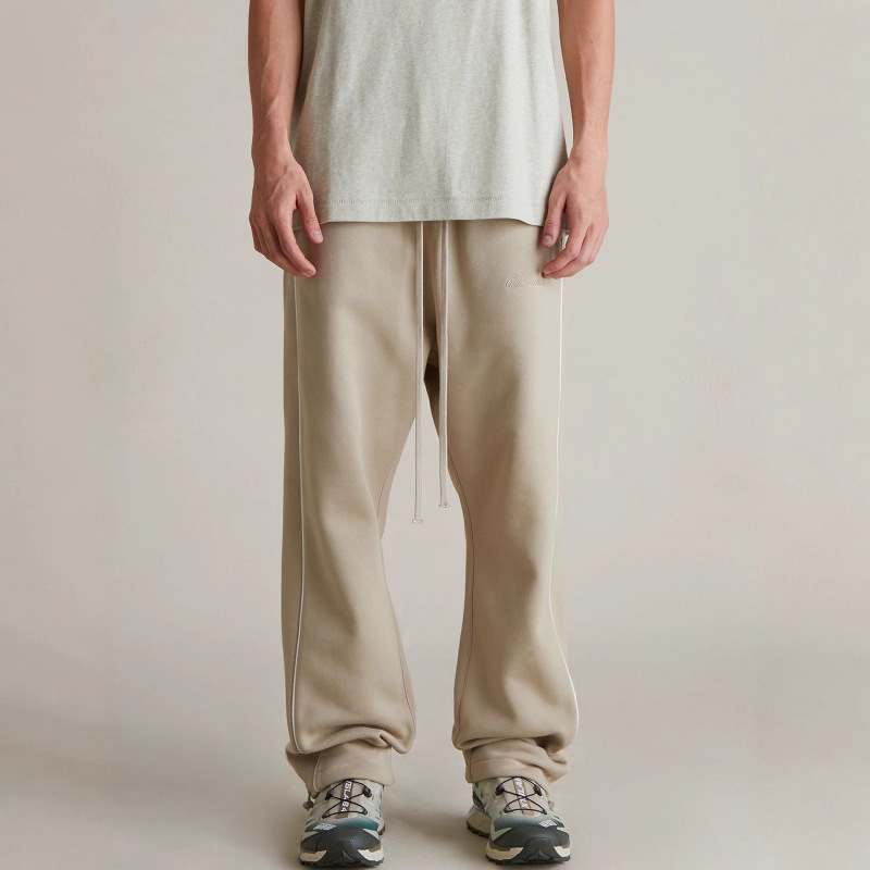 Essentials Hhh Embroidered Fog Autumn and Winter Fleece-Lined Sports Casual Straight Pants for Men and Women Heavy Cotton Trend