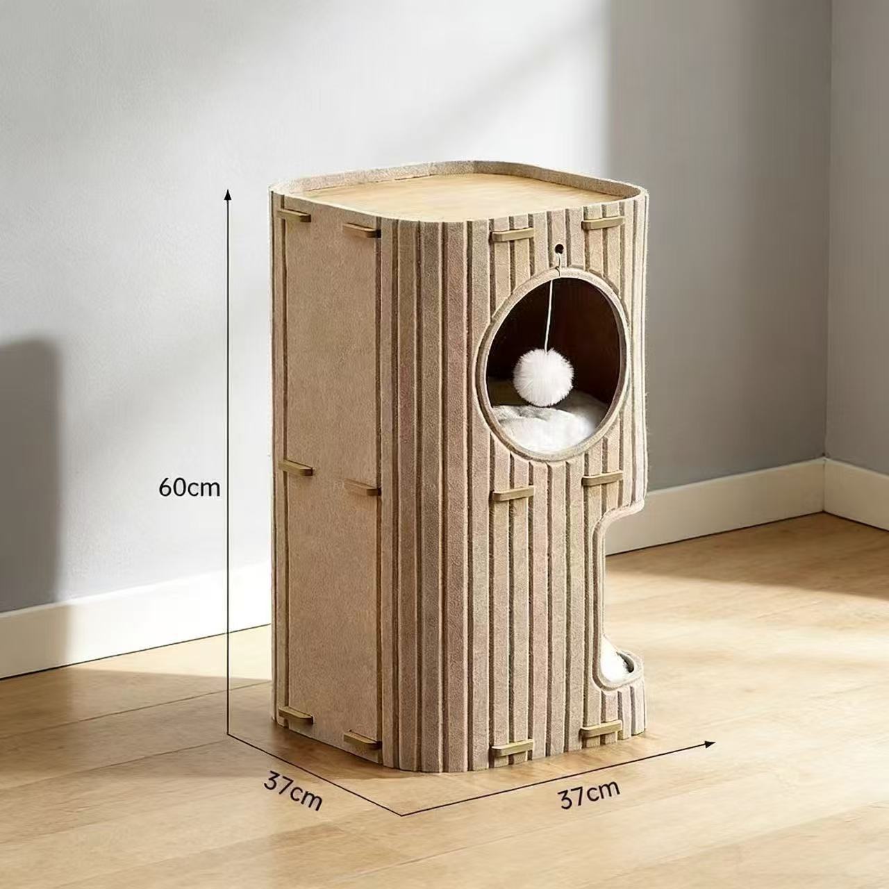 Nido de gatos multicapa de cuatro estaciones, marco de escalada universal para gatos, árbol de gato integral, agujero de árbol de gato, placa de agarre de doble capa de invierno, casa de gatos cerrada
