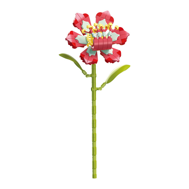 钻马积木花永生花束抱抱桶仿真花小颗粒积木DIY玩具七夕女生礼物|undefined