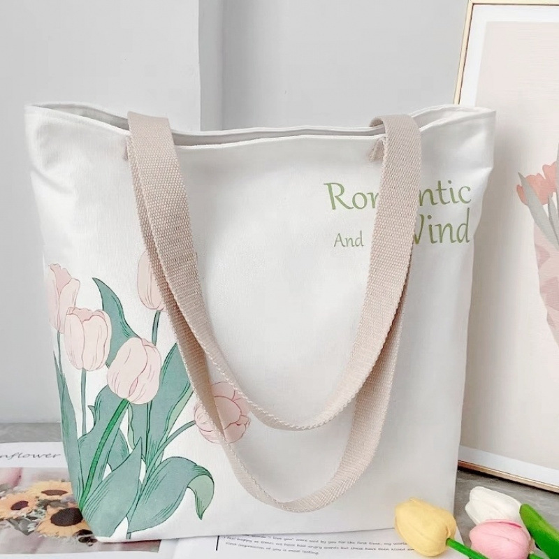 Canvas Bag for Women 2025 New High-Looking Large-Capacity Shoulder Bag Student Handbag Carrying Book Bag for Work and Work Clothing