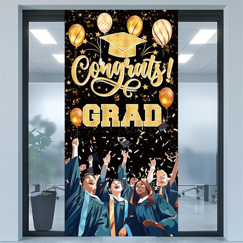 Qzb Cross-Border 2026 Graduation Season Celebration Banner Atmosphere Arrangement Party Decoration Door Curtain Flag Background Hanging Cloth Qzb Cross-Border 2026 Graduation Season Celebration Banner Atmosphere Arrangement Party Decoration Door Curtain Flag Background Hanging Cloth