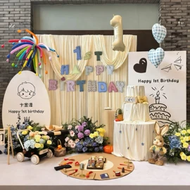 气球;场地布置道具;拉花、彩带