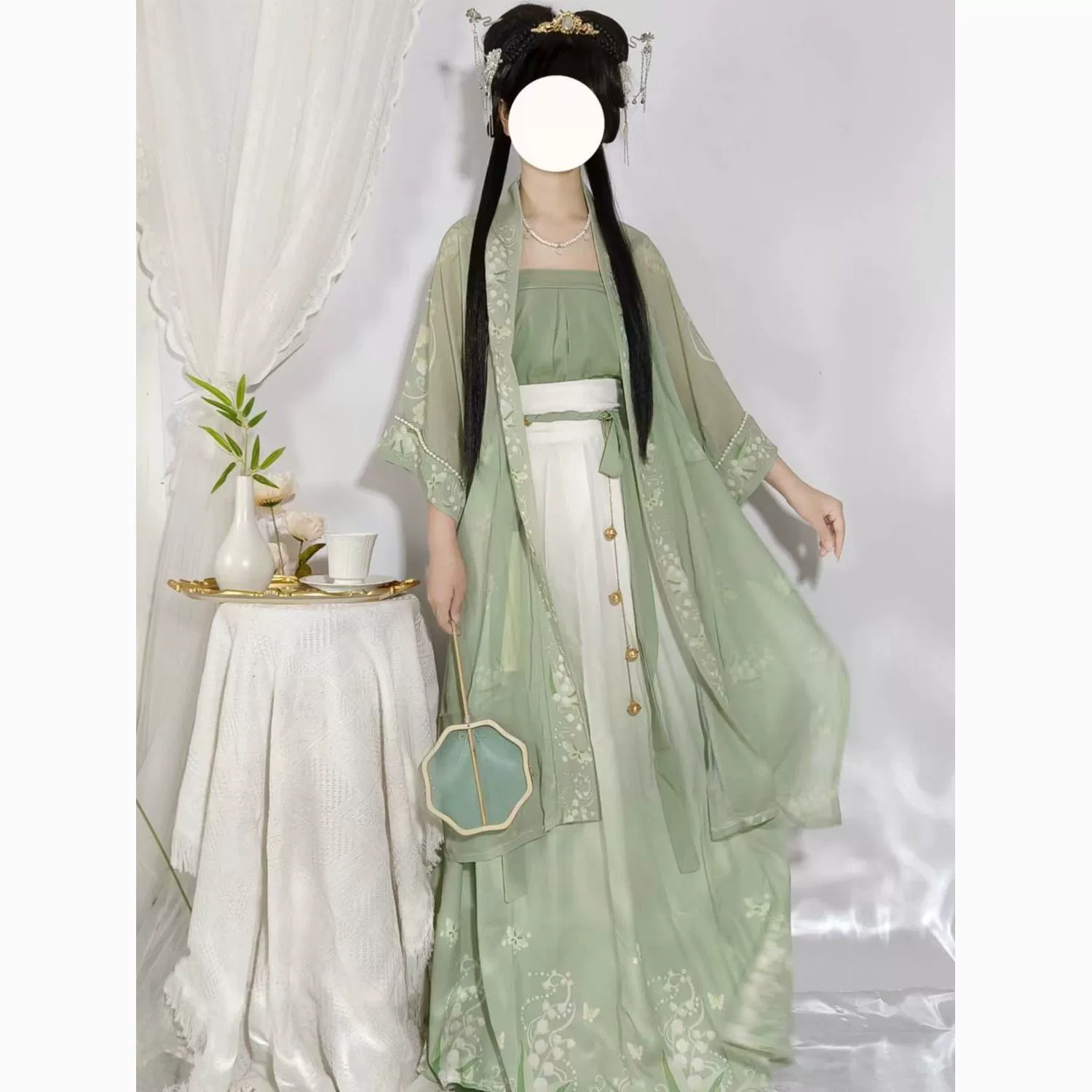 Seven Fairies [Ландыш] Оригинальная женская плиссированная юбка с половиной рукавов династии Сянь Чанганши на каждый день весна и лето