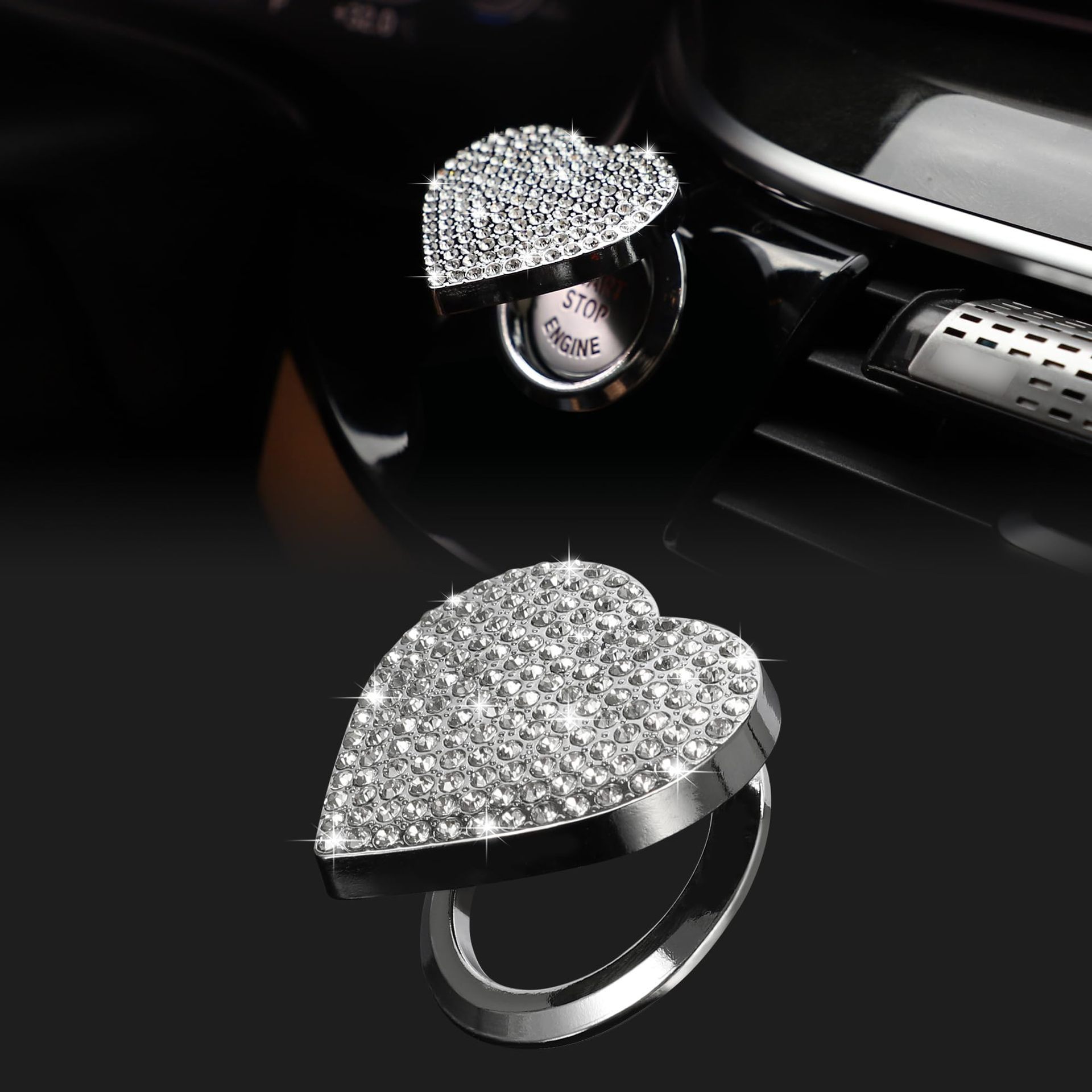 Car One-Button Start Cover Ignition Button Decoration Sticker Protection