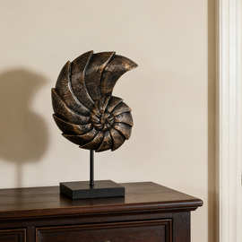 旋风海螺摆件简约现代客厅软装摆件树脂工艺品摆件样板间玄关摆件