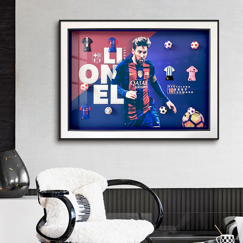 Pintura de decoración de fútbol Pintura de sala de estar Ronaldo Football Star Portugal Copa del mundo Football Club Pintura mural