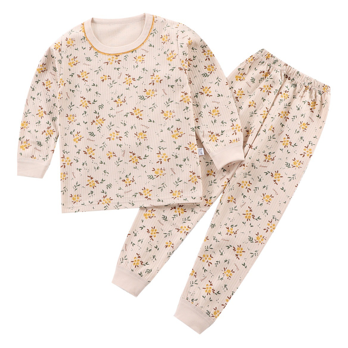 Conjunto de ropa interior para niños de algodón puro 2020, pijamas de manga larga, ropa de otoño y pantalones para niños y niñas, ropa para niños medianos y grandes, niños pequeños y medianos