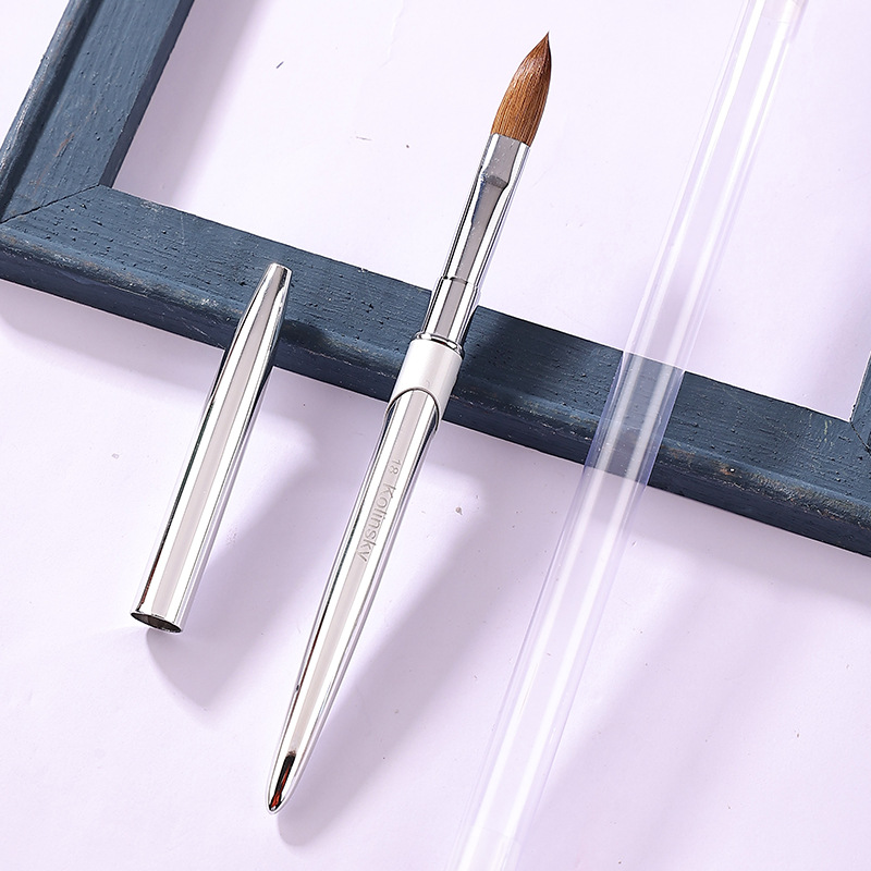 Venta directa de fábrica transfronteriza nuevo pelo de visón uñas arte pluma de cristal Kolinsky100 puro pelo de visón pluma de cristal tallada