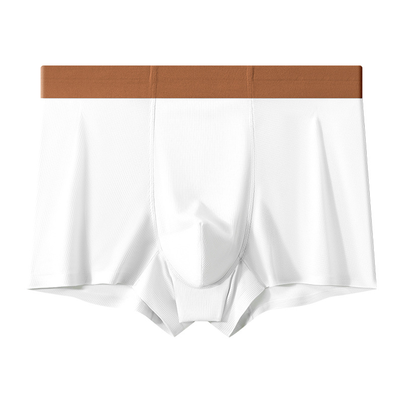 Verano nuevo estilo ropa interior de seda de hielo para hombres ropa interior ultrafina sin costuras para hombres cómodos transpirables entrepierna pantalones cuadrangulares hombres al por mayor