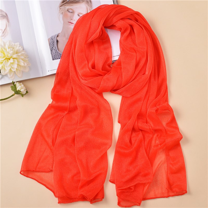 Dance Performance Gauze Scarf Pure Color Chiffon Silk Scarf Seaside Rose Red Shawl Beach Scarf Female Stage Performance
