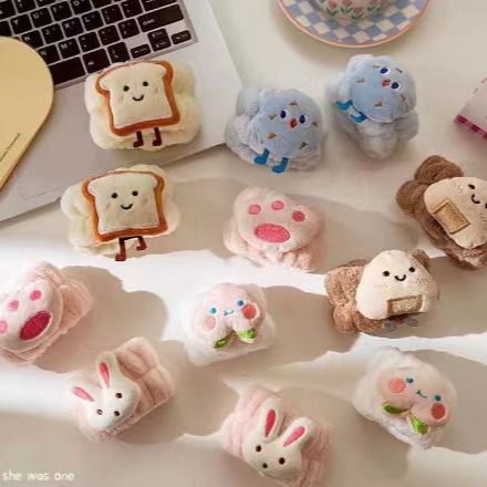 Nuevo producto de dibujos animados muñequera especial para lavar felpa lindo oso de dibujos animados lavando la cara muñequera impermeable y absorbente