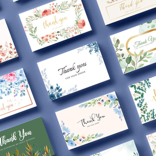 Cross-Border Wholesale Simple Thank You Card Coated Paper Card Thank You Gift Card Packaging English Card