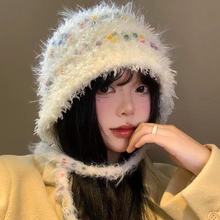 帽子冬季保暖护耳毛线帽可爱甜美出游韩系毛线帽显脸小防寒套头帽