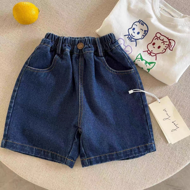 Children's Denim Shorts Summer New Style Boys and Girls Japanese Trendy Brand Cartoon Casual Pants Baby Toddler Knee-Length Shorts Children's Denim Shorts Summer New Style Boys and Girls Japanese Trendy Brand Cartoon Casual Pants Baby Toddler Knee-Length Shorts