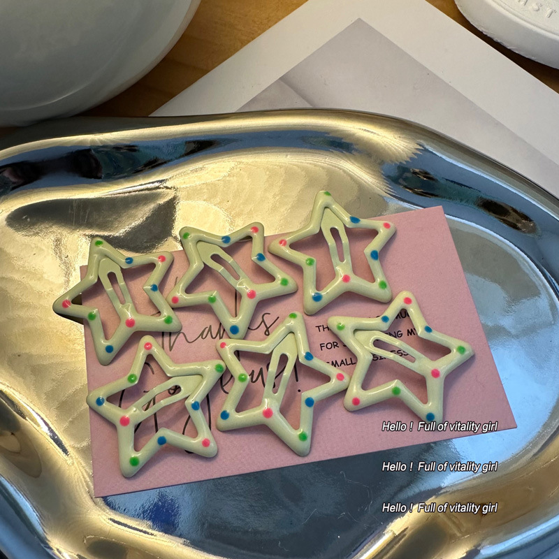 Colorido estrella flequillo de horquilla rota clip de pico de pato linda chica bb clip accesorios para el cabello clip lateral de la cabeza trasera de las mujeres