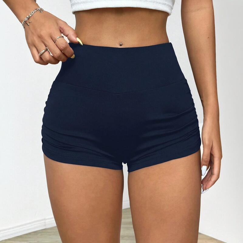 Pre-Sale European and American Cross-Border New Women's Side Pleated Sports Shorts Slim Fit Hip Lifting Outdoor Fitness Yoga Leggings Pre-Sale European and American Cross-Border New Women's Side Pleated Sports Shorts Slim Fit Hip Lifting Outdoor Fitness Yoga Leggings