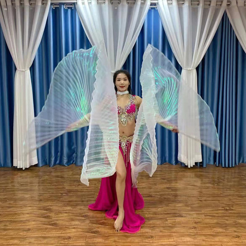 Adult Belly Dance Golden Wings Dance Wings Dance 360 Degree Dance Costumes Performance Costumes Props No Split Wooden Stick 9.3 Meters 