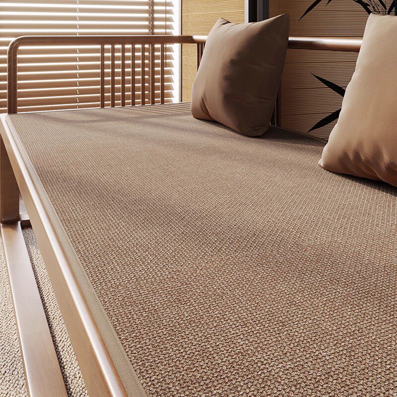 Cojín de sofá de madera maciza de estilo medieval, tapete de verano, cojín para silla, cojín de sofá de ratán y madera de sequoia, cojín de ratán antideslizante con sensación refrescante