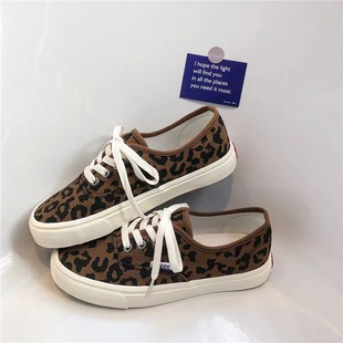 Leopard Print Canvas Shoes for Women 2025 Summer New Korean Style Ulzzang Student Sneakers Street Style Running Casual Shoes Trendy