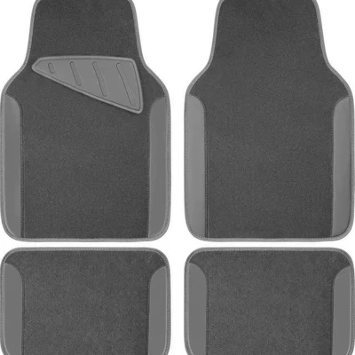 Universal Foot Pad: velvet, easy to clean, and suitable - style-six-gray-universal-four-piece-car-set