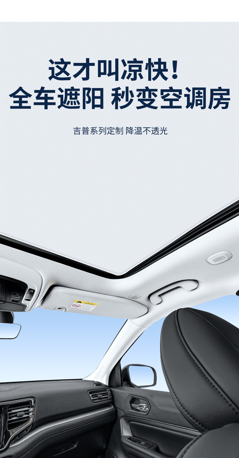Suitable for the 2023 Fox 23 Model/2024 Fox 24 Model Sunroof Electrostatic Sunshade Curtain, Heat Insulation, Sun Protection, Privacy Sunshade Panel
