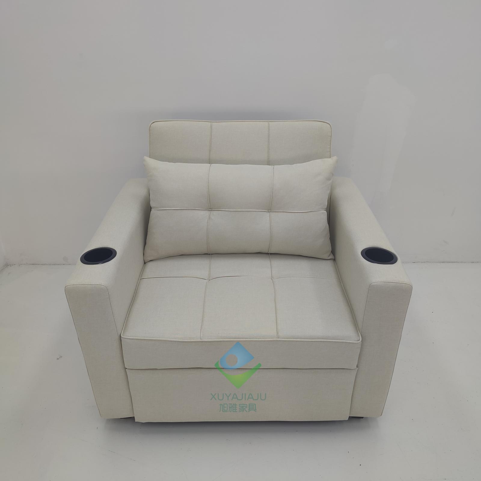 Sofá cama de algodón multifuncional de negocios sala de estar oficina almuerzo artefacto con porta tazas sofá cama de cine privado