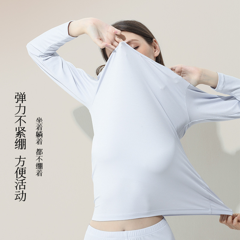 Conjunto de ropa interior térmica de lujo para mujer, conjunto de parte superior e inferior fina de manga larga, Modal Lenzing, otoño e invierno, 80 unidades