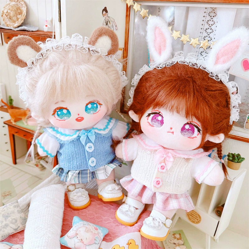 Cotton doll, knitted uniform, set, 20cm, children's clothing