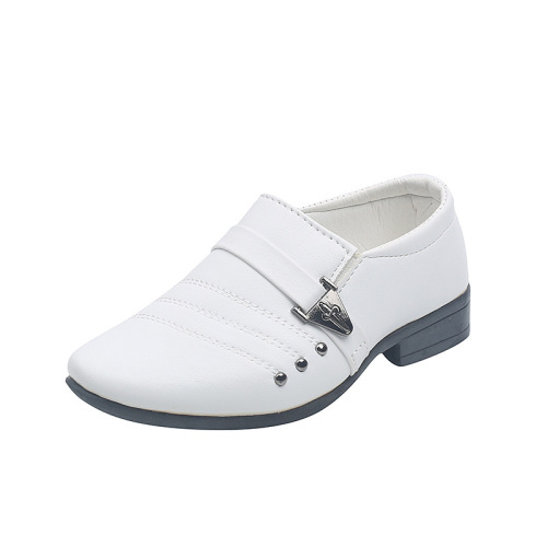 Boys' black leather shoes British style boys' white children's shoes  children's dress fashion catwalk performance shoes leather shoes