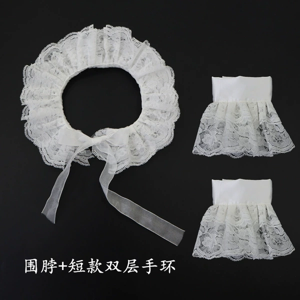 Short scarf, bracelet, set
