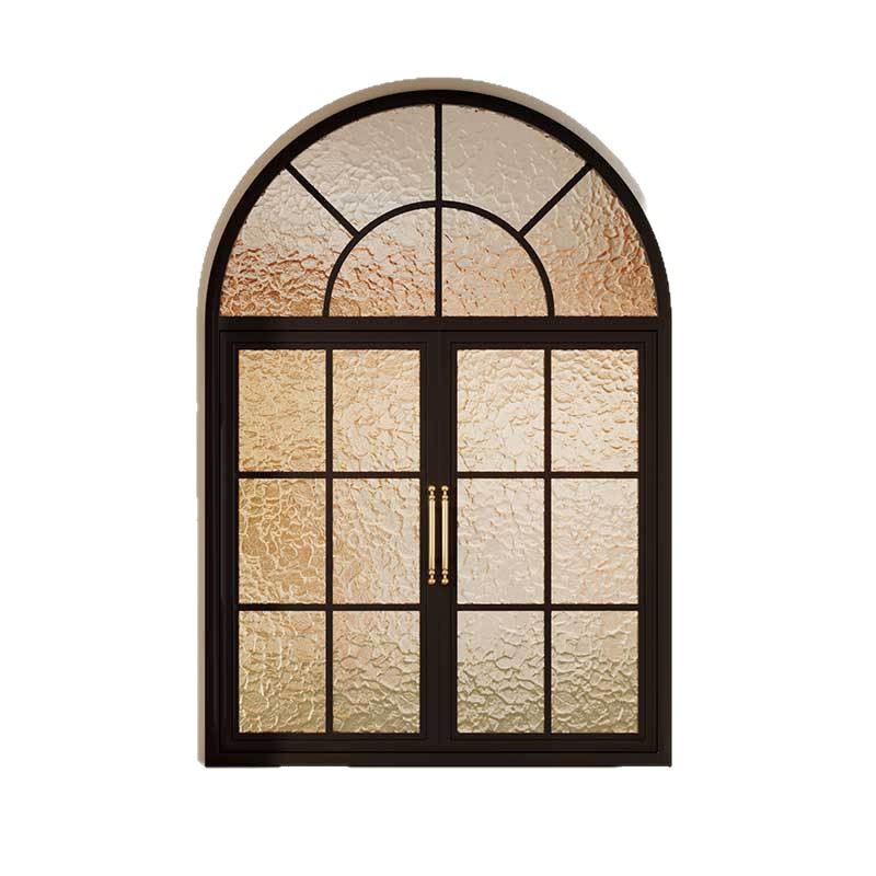 Ventana de arco de hierro forjado francés ventana de ático de restaurante retro ventana interior de vidrio templado deslizante de luz image 6