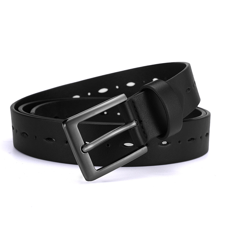 Cinturón de alta gama con hebilla de múltiples agujeros para hombre, moderno, de una sola pieza, de fábrica. Envío directo._voghion.com